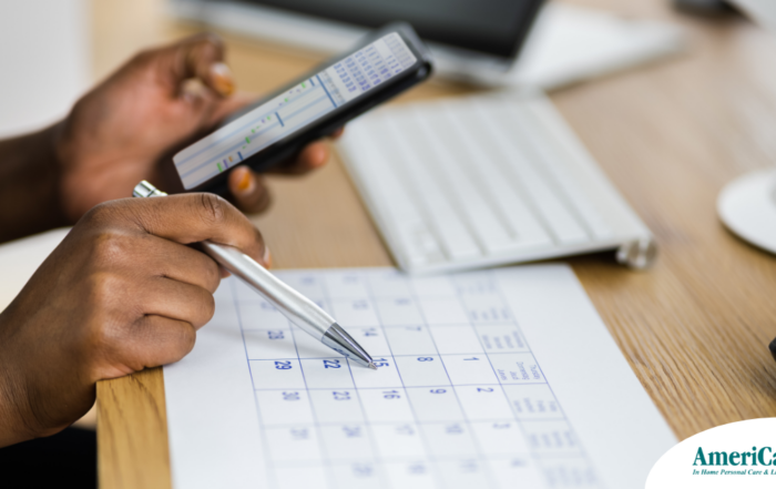 A person takes time to work out their schedule and plan ahead so they use their time well, a skill that every paid caregiver benefits from.