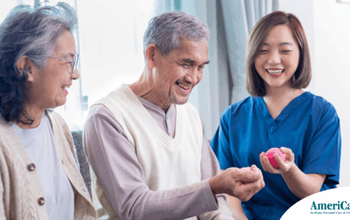 A caregiver provides home care services to manage arthritis.