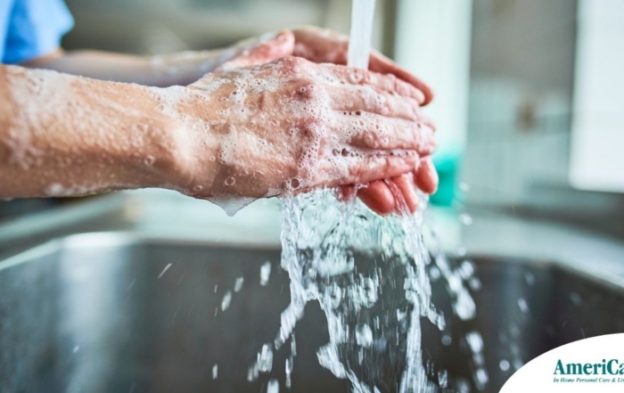 Observing hand hygiene as a part of caregiver wellness during flu season.